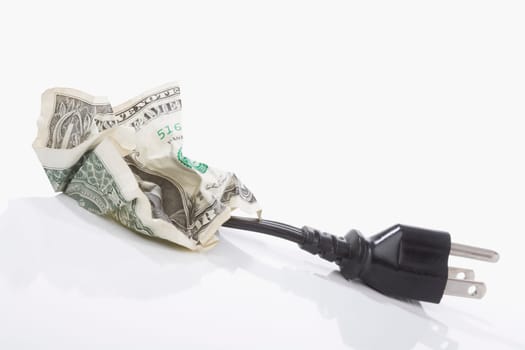 US paper currency with a three pin plug