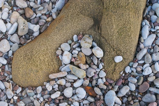 High angle view of pebbles