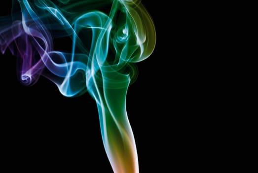 Close_up of multi_colored smoke