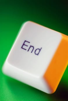 Close-up of an end key of a computer keyboard