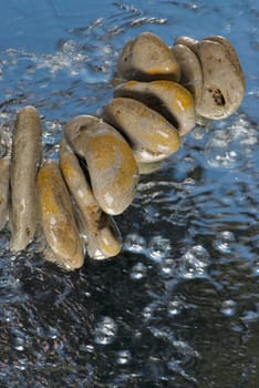 Pebbles in water