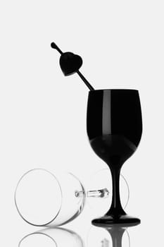 Close-up of two stem glasses