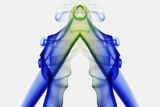 Close_up of multi_colored smoke
