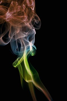 Close_up of multi_colored smoke