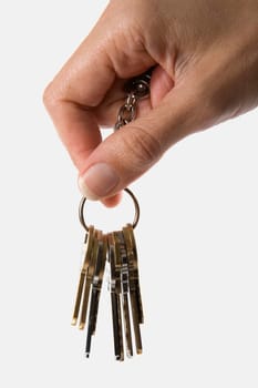 Close-up of a personŽs hand holding a key ring