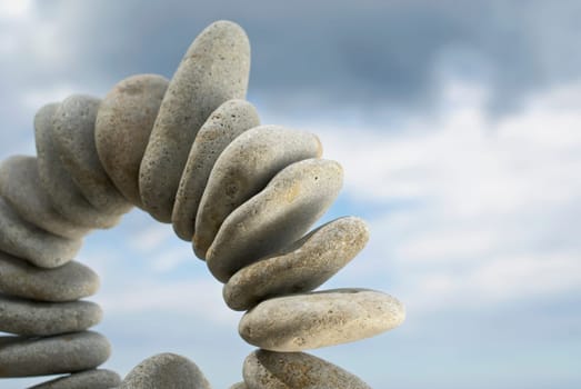 Low angle view of arranged pebbles