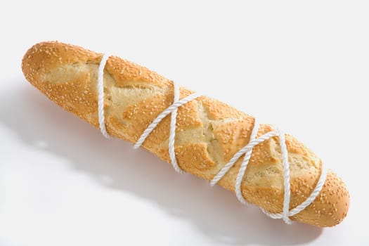 Close-up of a bun wrapped with a string