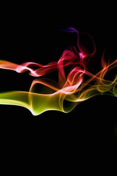Close_up of multi_colored smoke
