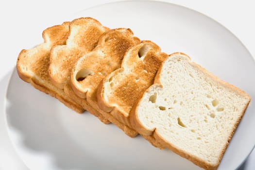 Close-up of toast in a plate