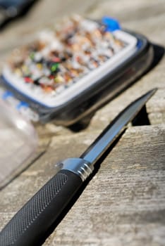 High angle view of a knife