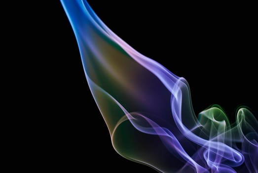 Close_up of multi_colored smoke