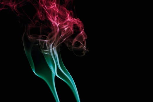 Close_up of multi_colored smoke