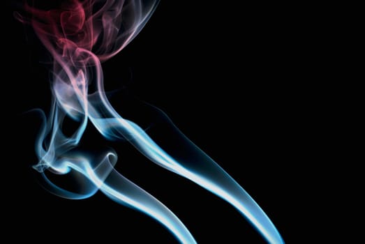 Close_up of multi_colored smoke
