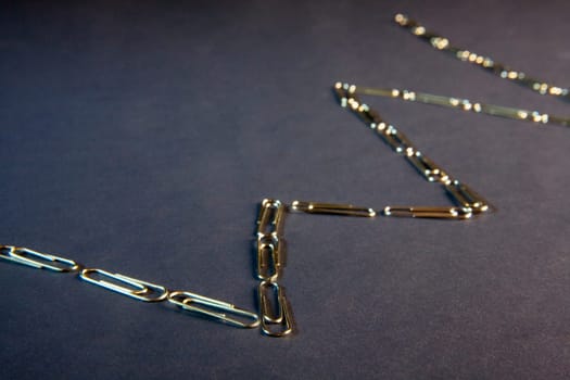 Close-up of a chain of paper clips