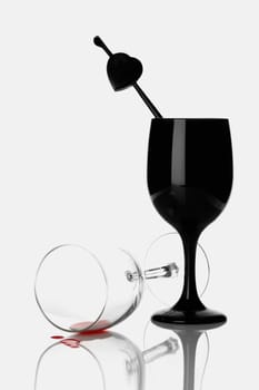 Close-up of two stem glasses