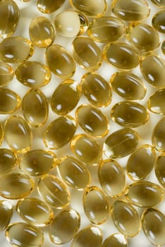 Close_up of golden capsules