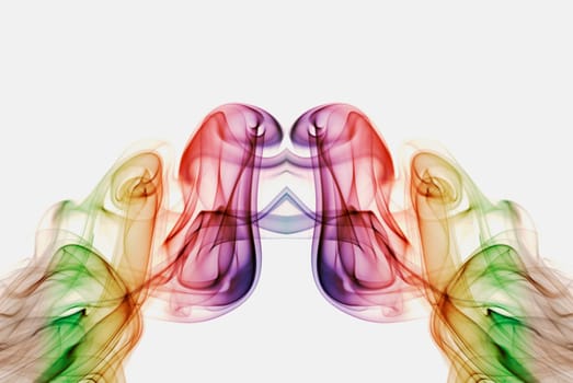 Close_up of multi_colored smoke