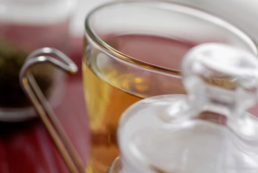 Close-up of a cup of herbal tea