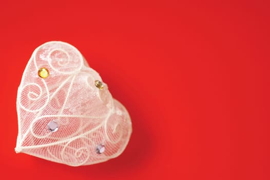 High angle view of a heart shaped cushion