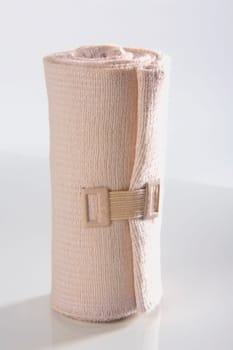 Close-up of a rolled up bandage