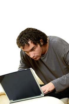 Young man using a laptop