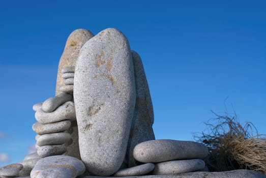 Close_up of stacks of stones