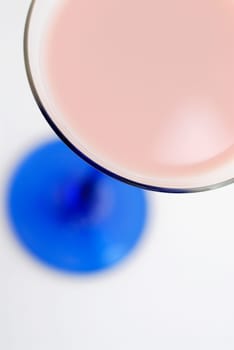 High angle view of milkshake in a glass