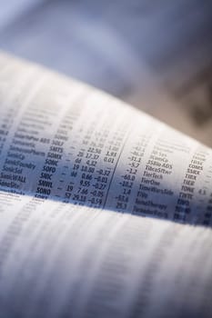 Close_up of a financial newspaper