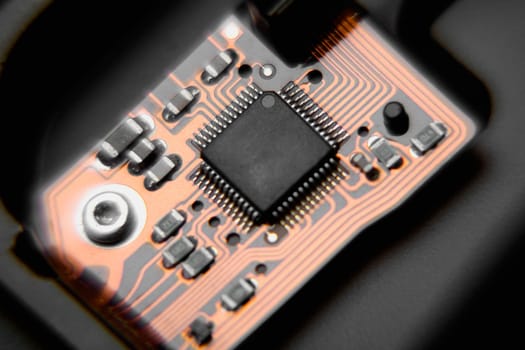 High angle view of a computer chip