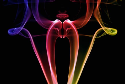 Close_up of multi_colored smoke