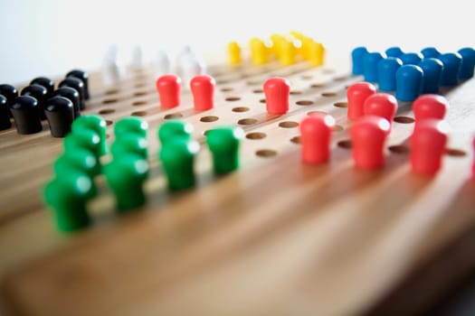 Close-up of Chinese checkers
