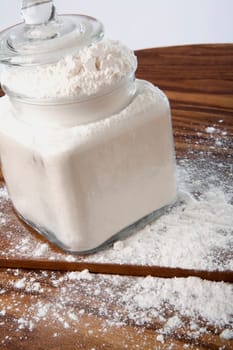 Close-up of a jar full of flour
