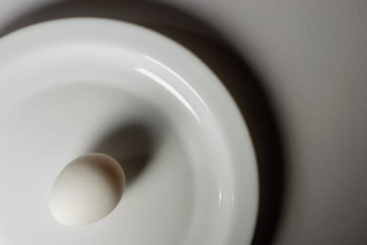 High angle view of an egg on a plate