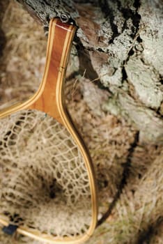 High angle view of a fishing net