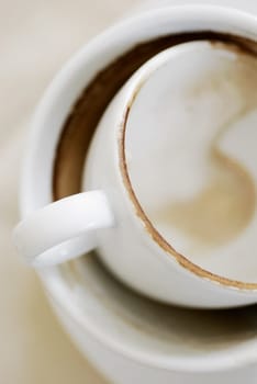 High angle view of an empty cup