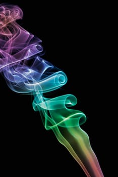 Close_up of multi_colored smoke