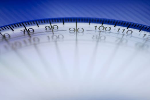 Close-up of a protractor