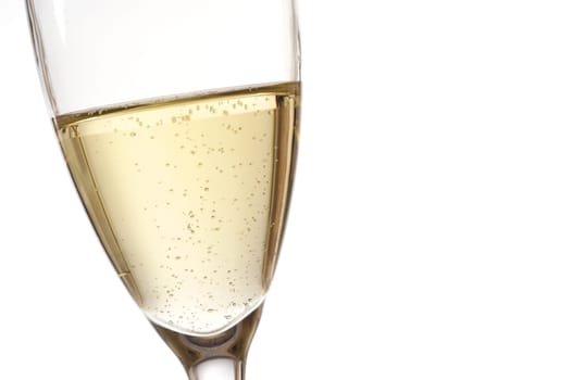 Close-up of champagne in a champagne flute