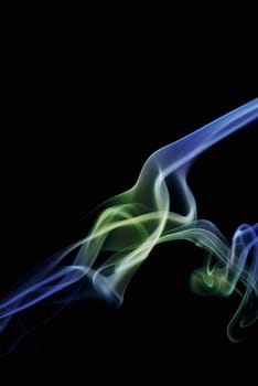 Close_up of multi_colored smoke