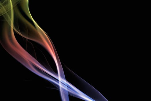 Close_up of multi_colored smoke