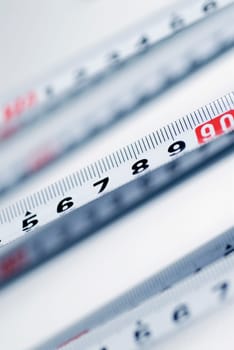 Close-up of measuring tapes
