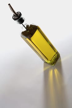 Close-up of a bottle of olive oil