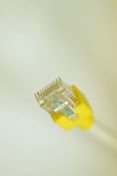 Close-up of a network connection plug