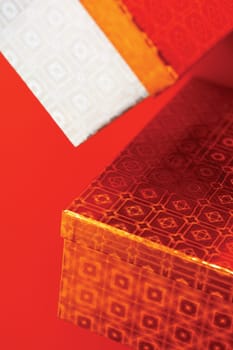 High angle view of gift boxes