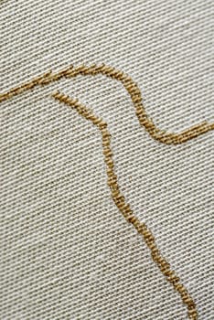 Close-up of embroidery on fabric