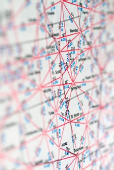 Close-up of a map
