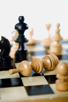 Close-up of chess pieces