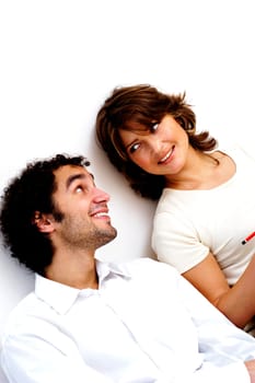 Close-up of a young couple smiling