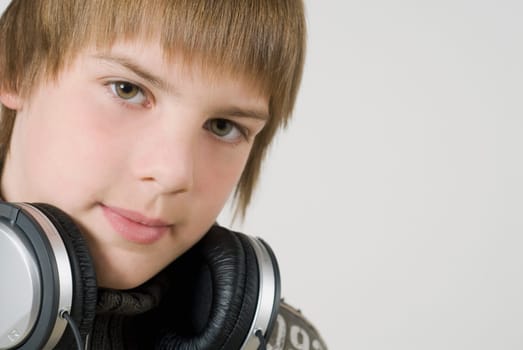 Portrait of a boy with headphones