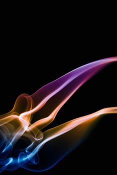 Close_up of multi_colored smoke